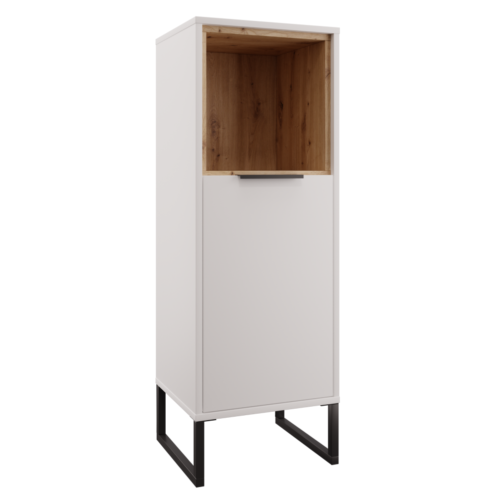 Dulap jos CUBO CUB02, alb/stejar artisan