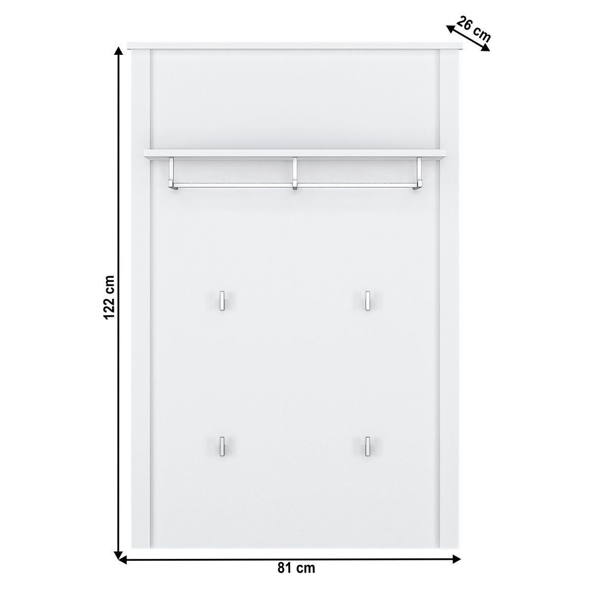 Cuier hol Olje – schiță cu dimensiuni