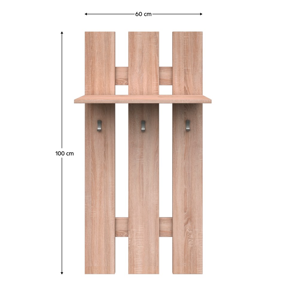 Cuier hol Topty – schiță cu dimensiuni
