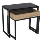 Set de doua mese de cafea DAGOR, stejar/negru