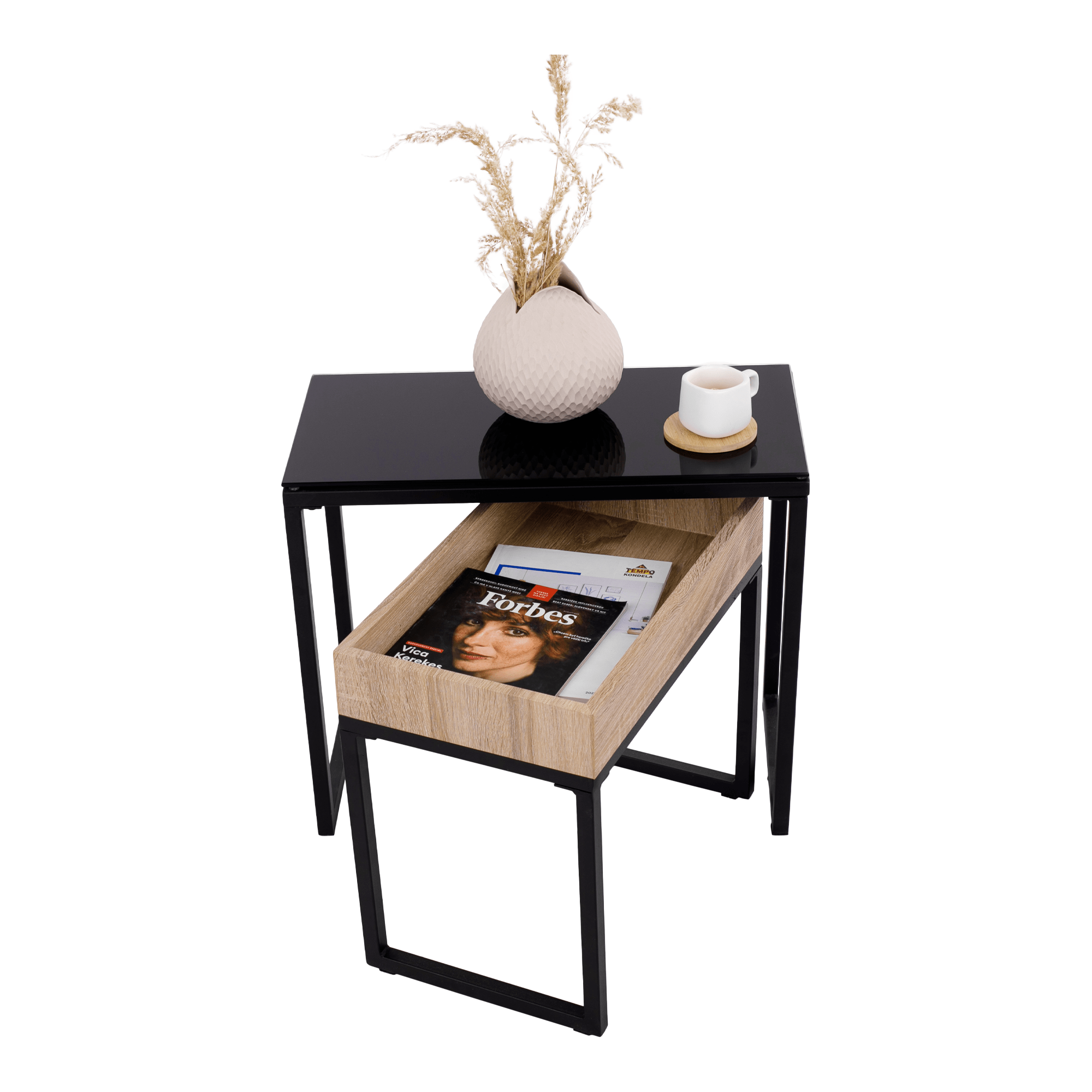 Masuta de cafea DAGOR, stejar / negru