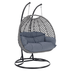 Scaun agatat dublu DAKAN NEW, negru/gri/gri inchis