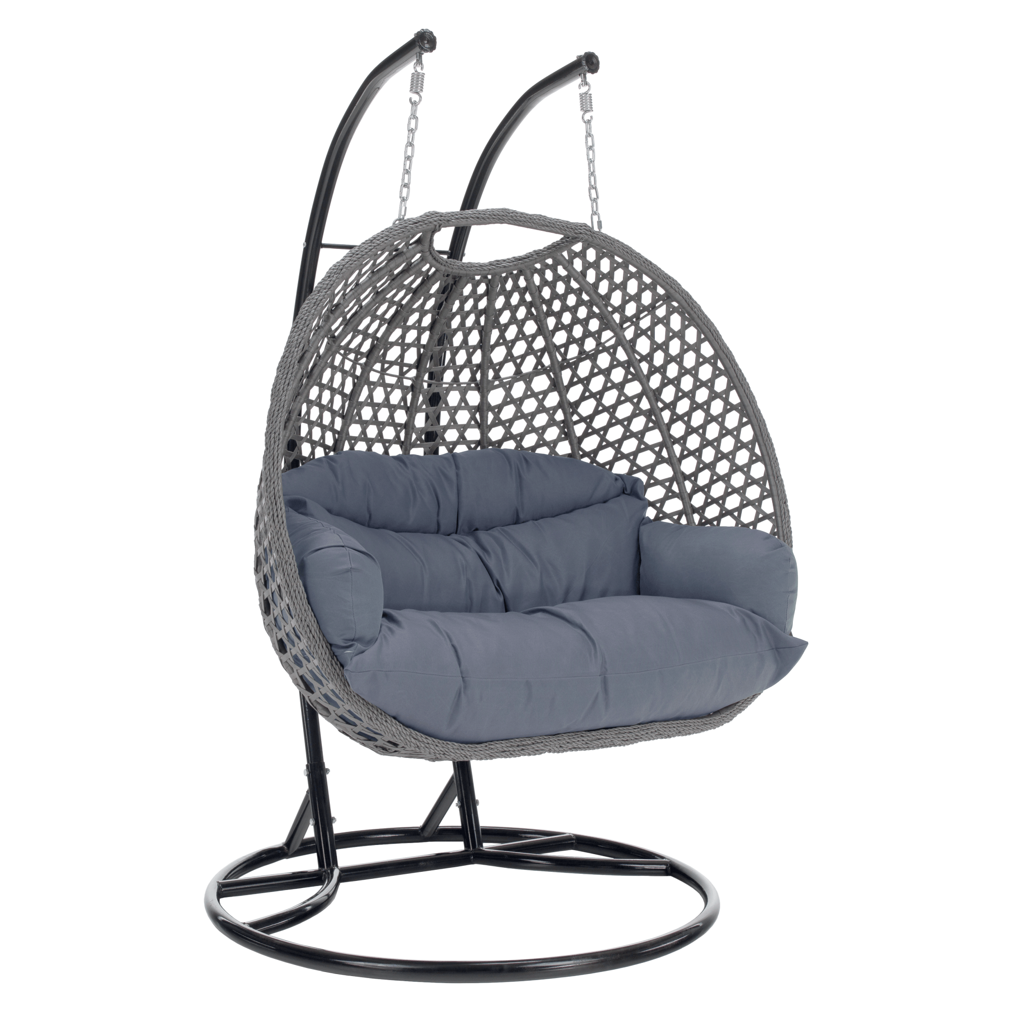 Scaun agatat dublu DAKAN NEW, negru/gri/gri inchis