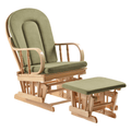 Scaun balansoar cu suport pentru picioare DALBERT, natural/verde