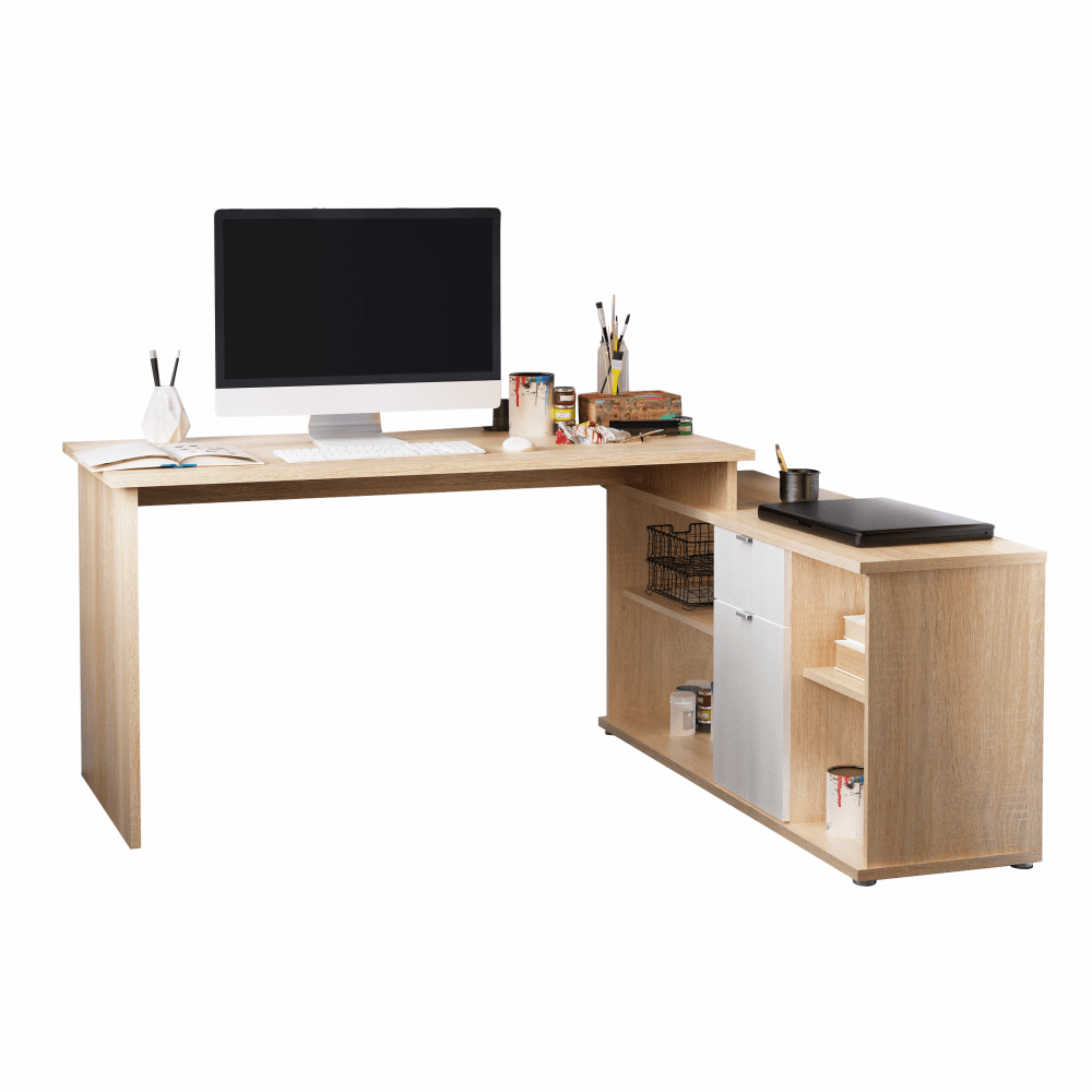 Masa pentru scris DALTON 2 NEW VE 02, stejar sonoma/alb