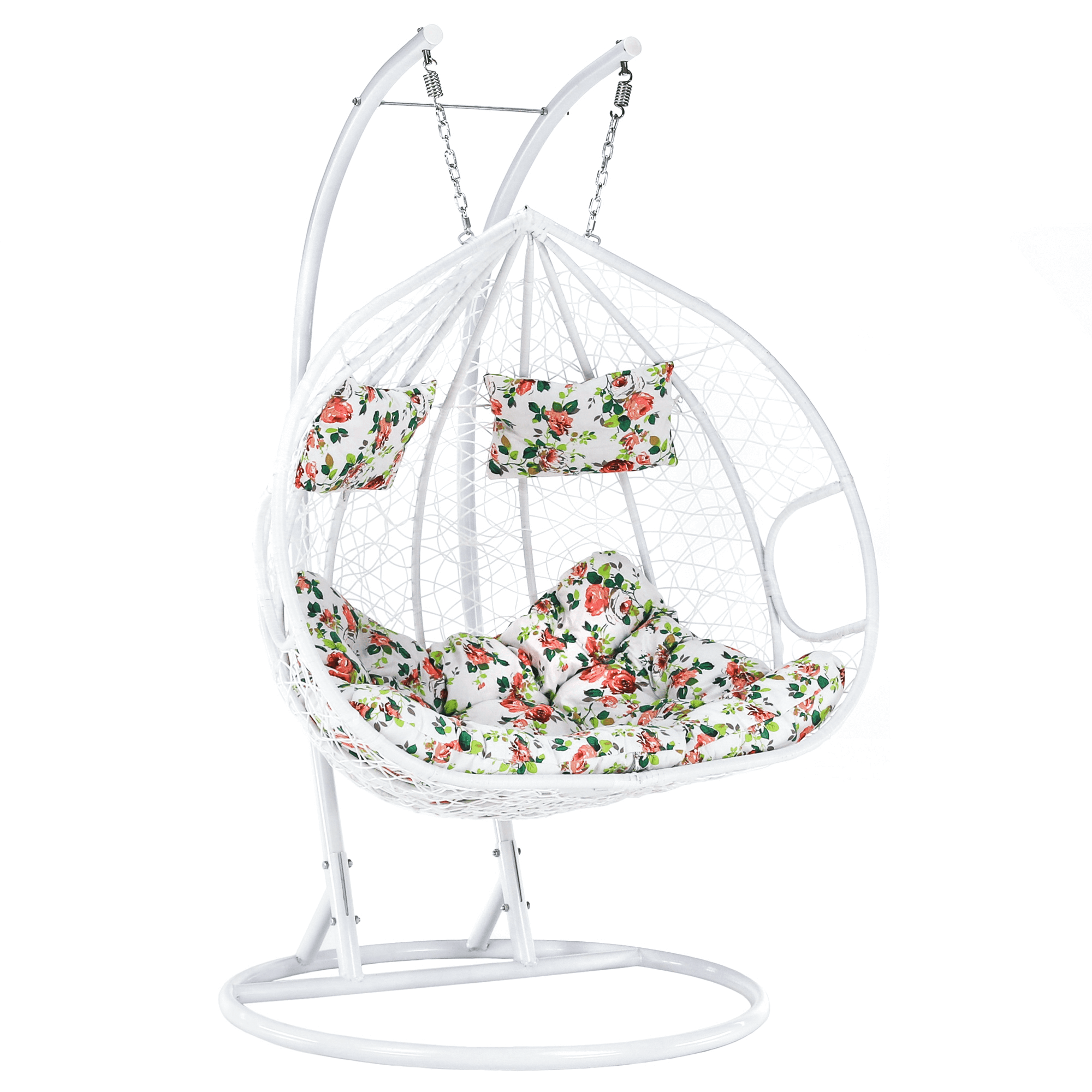 Scaun agatat dublu DALVEA 2 NEW, alb/model floral