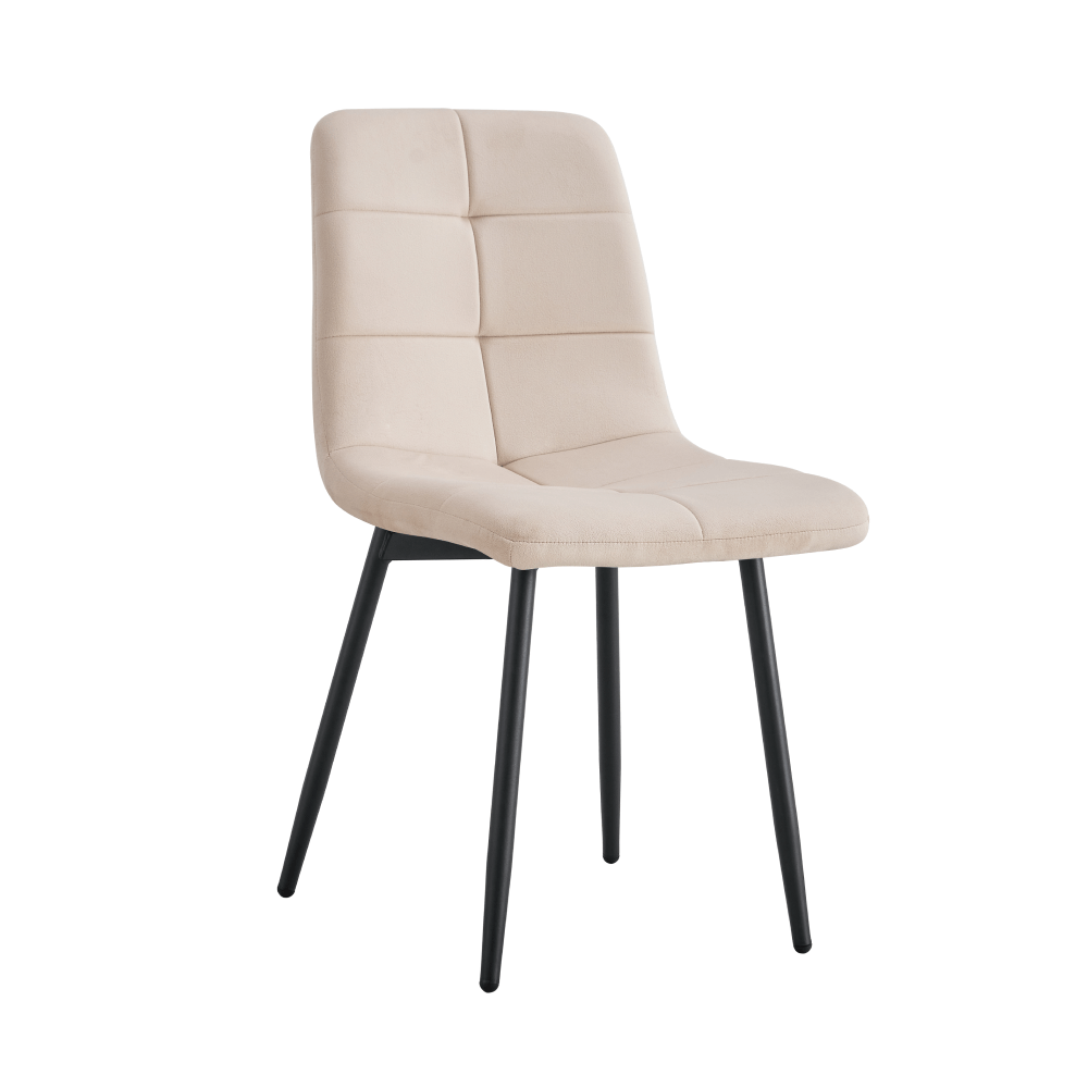 Scaun dining DAMIA TIP 1, material bej Velvet/metal