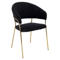 Scaun de sufragerie de design DASMIN TIP 1, material Velvet negru/gold crom auriu