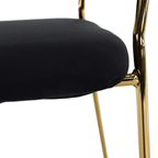 Scaun de sufragerie de design, material Velvet negru/gold crom auriu, DASMIN TIP 1