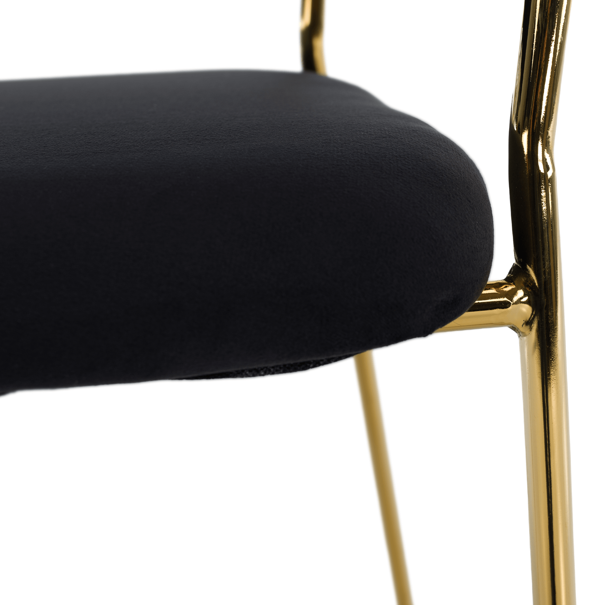 Scaun de sufragerie de design, material Velvet negru/gold crom auriu, DASMIN TIP 1