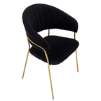 Scaun de sufragerie de design, material Velvet negru/gold crom auriu, DASMIN TIP 1