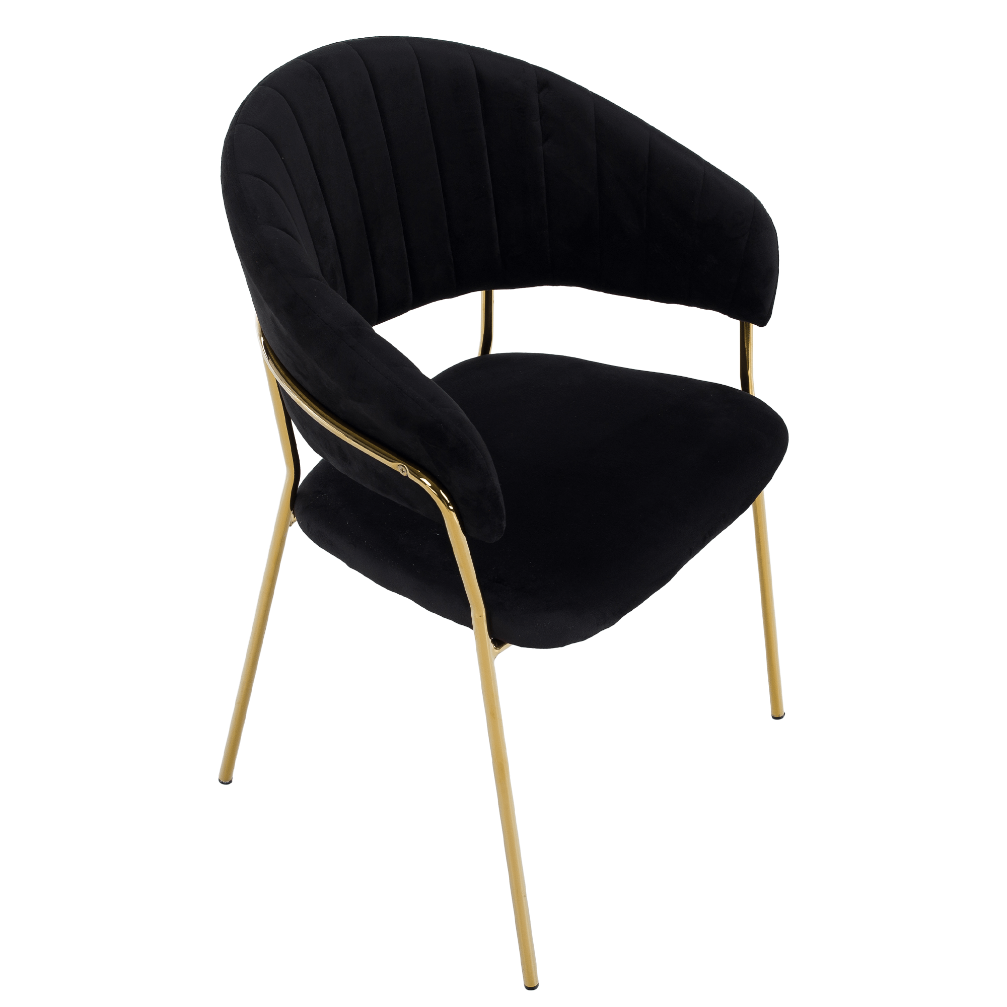 Scaun de sufragerie de design, material Velvet negru/gold crom auriu, DASMIN TIP 1