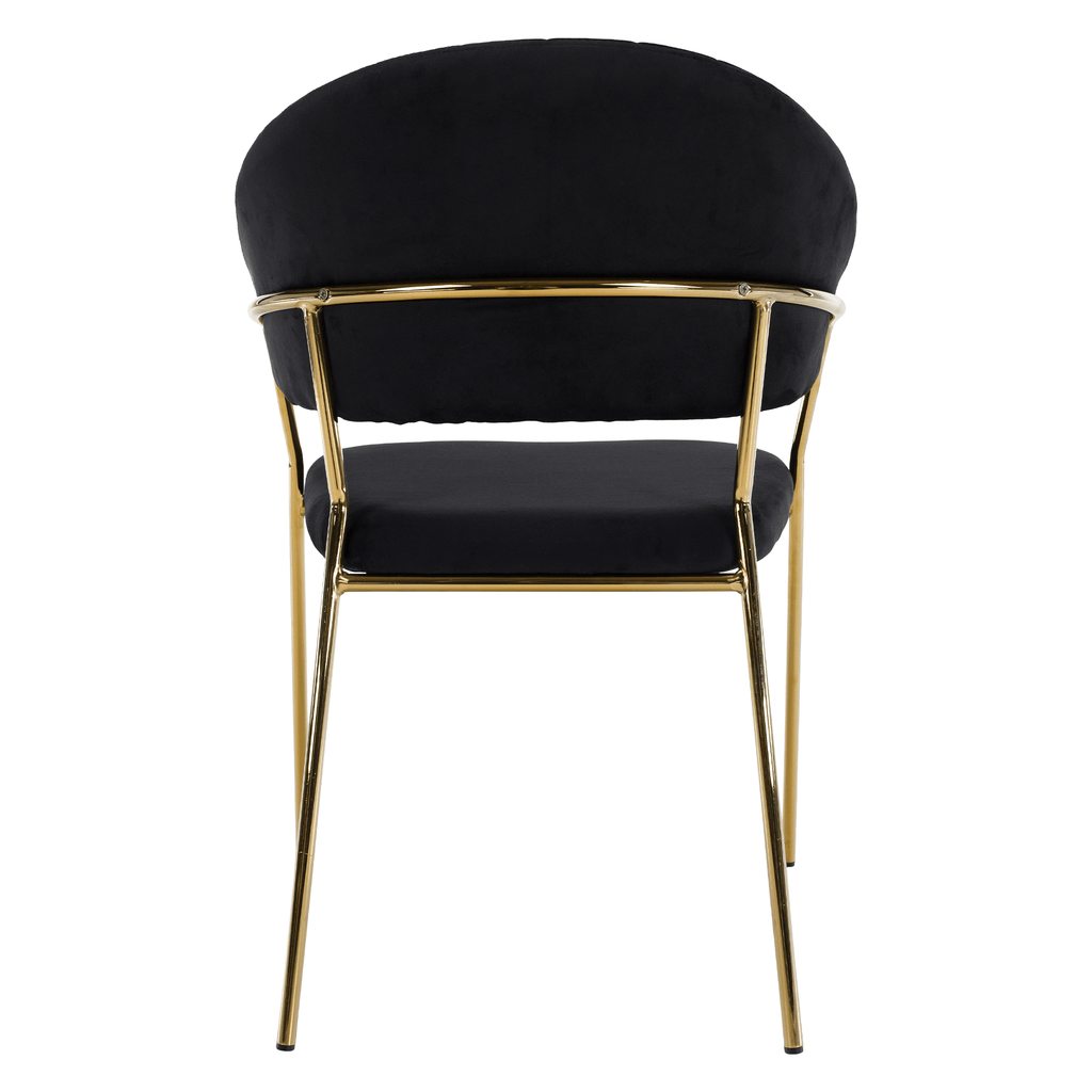 Scaun de sufragerie de design, material Velvet negru/gold crom auriu, DASMIN TIP 1