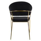 Scaun de sufragerie de design, material Velvet negru/gold crom auriu, DASMIN TIP 1