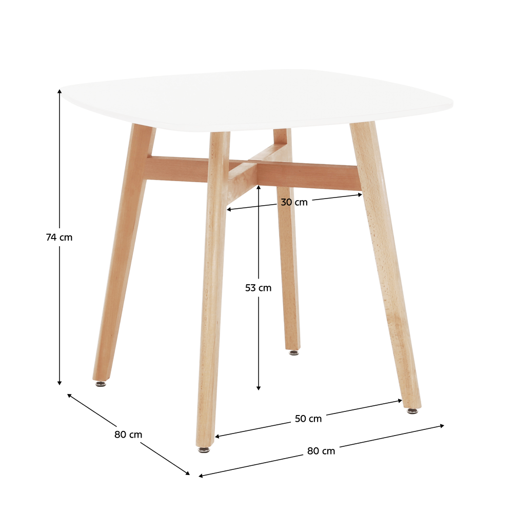 Masa dining DEJAN, alb / natural