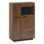 Comoda/vitrina DELIS C2, stejar bolzano/negru, dreapta