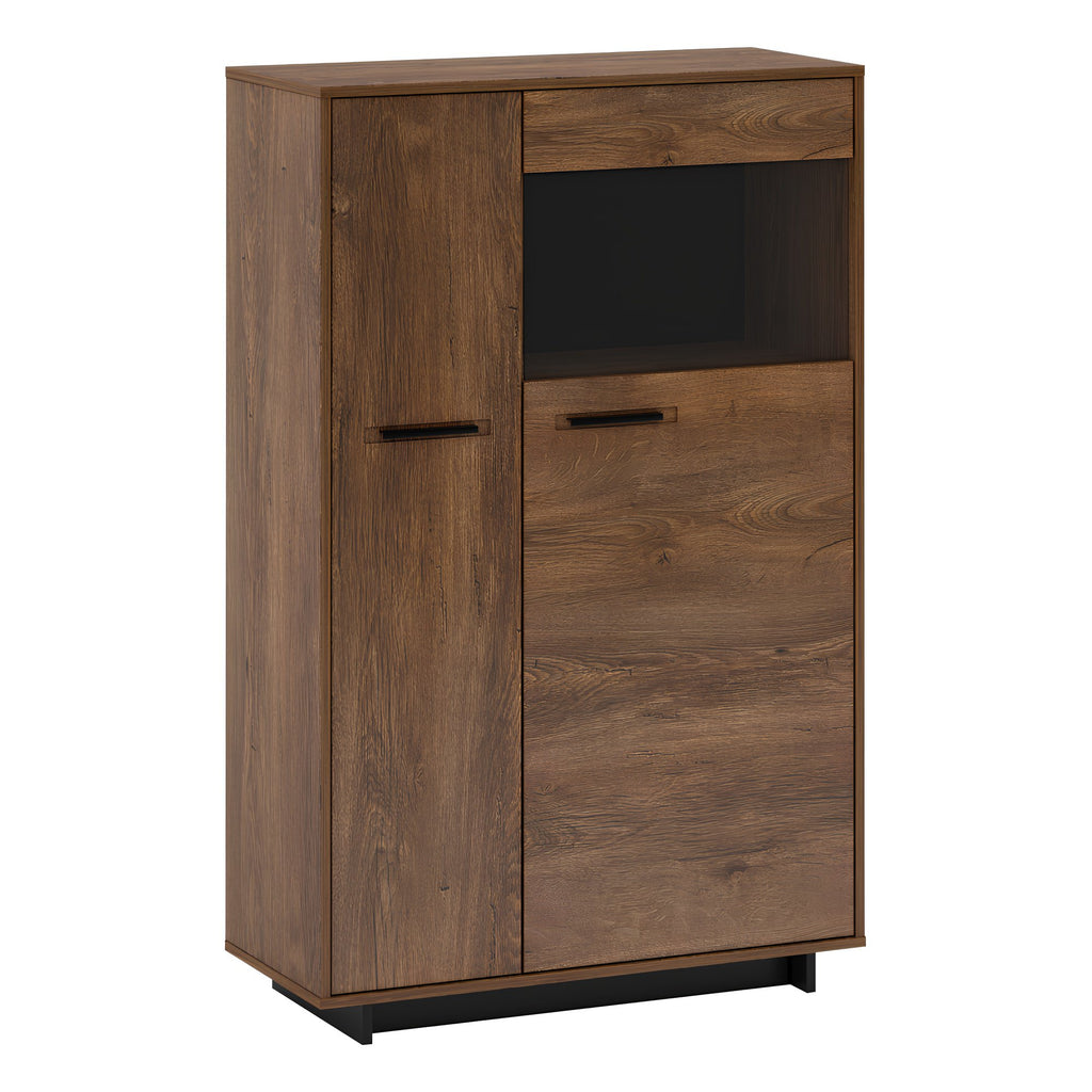 Vitrina DELIS, stejar / negru
