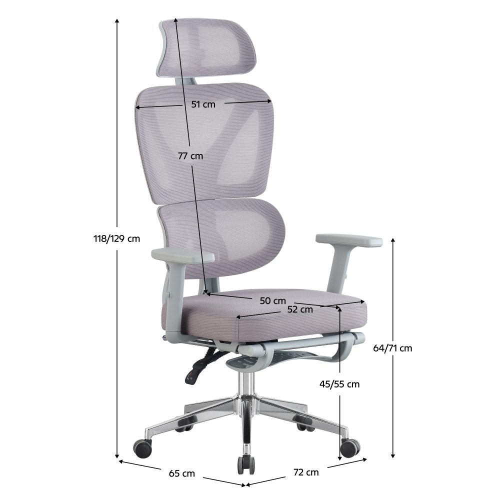 Scaun de birou extensibil DEMOS, vedere 3