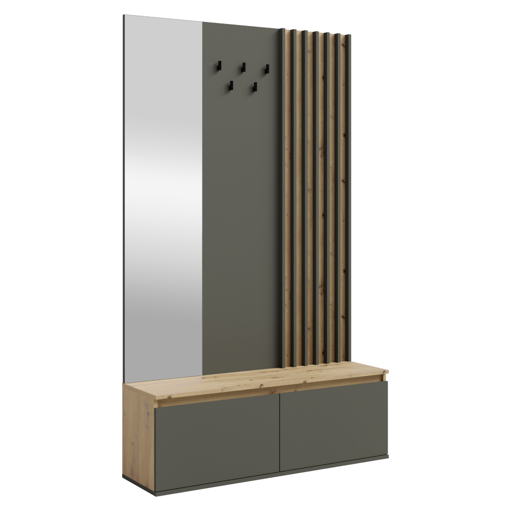 Set pentru hol DERIS, grafit/stejar artisan