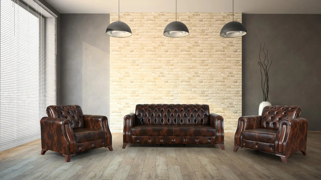 Set canapele si fotolii fixe Diplomat Chesterfield 3+1+1 – Maxinova (imaginea 3)