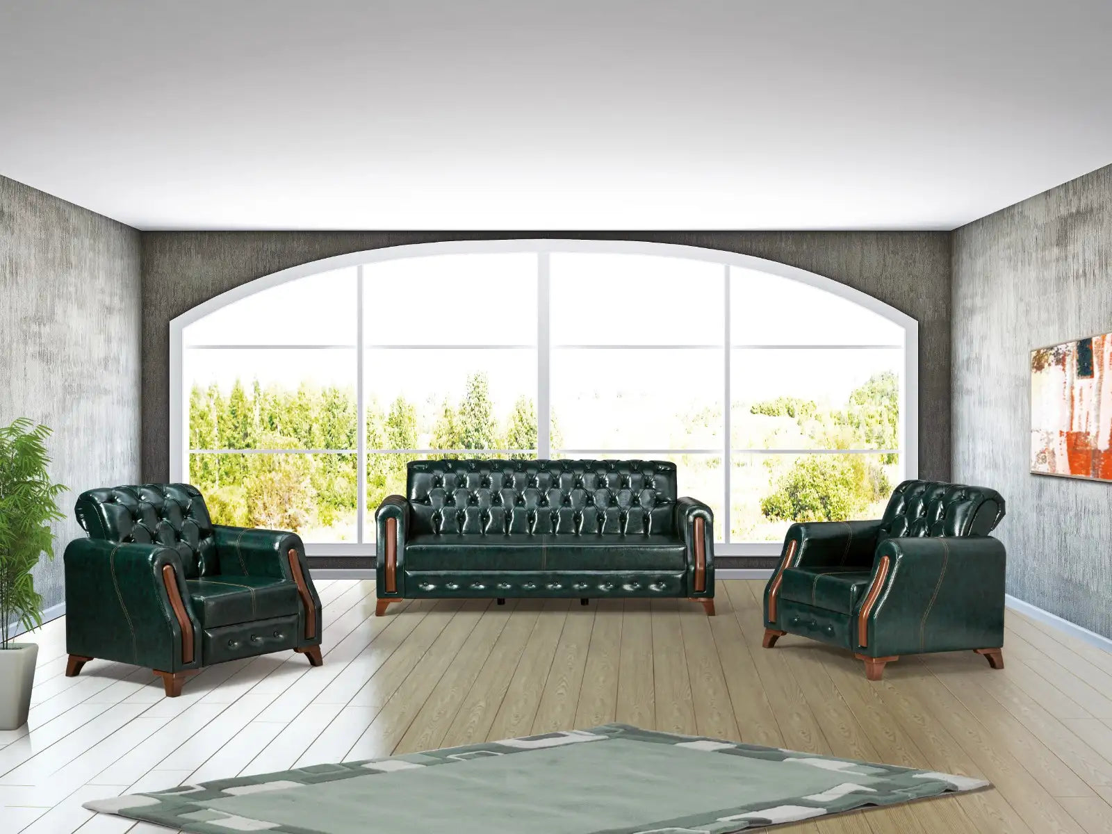 Set canapele si fotolii fixe Diplomat Chesterfield 3+1+1 – Maxinova (imaginea 4)