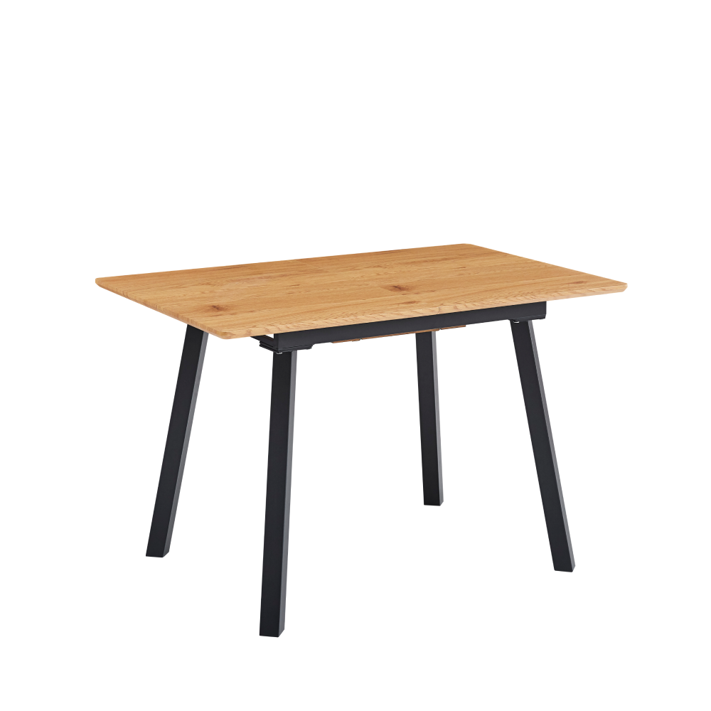 Masa de sufragerie extensibila DIRAN, 120-160x80 cm, stejar/neagra