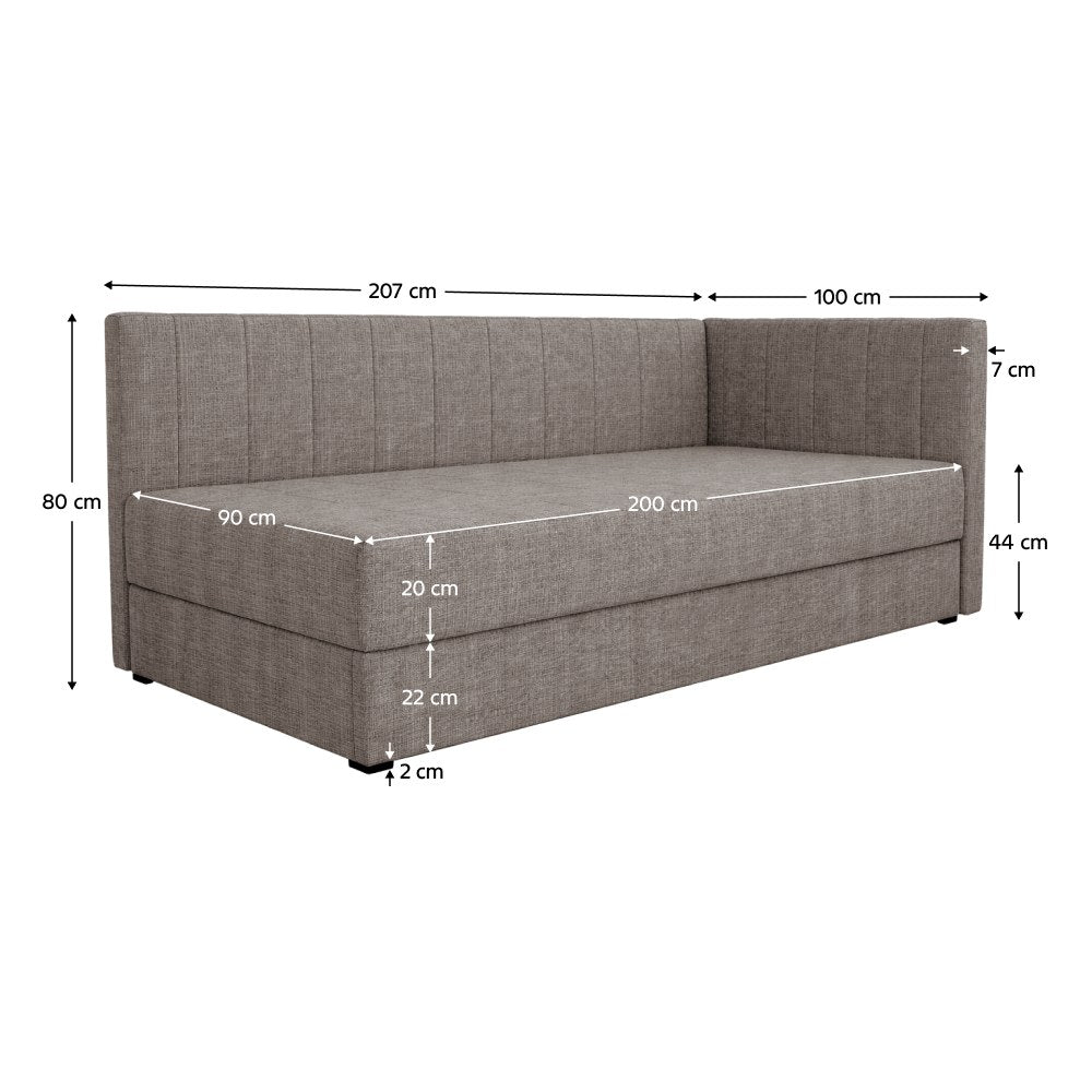 Divan Luiza – schiță cu dimensiuni