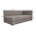 Divan Luiza – schiță cu dimensiuni
