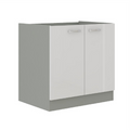 Cabinet inferior PRADO 80 D 2F BB, alb extra lucios/gri