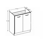 Dulap bucatarie modular PRADO 80 ZL 2F BB, vedere 6