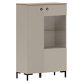 Vitrina joasa DOMCA 1D1W/140, gri-maroniu Taupe/stejar silverjack