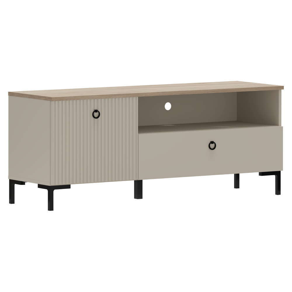 Masuta TV DOMCA 1K1S, gri Taupe/stejar silverjack
