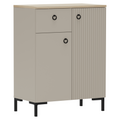 Comoda DOMCA 2D1S, gri-maroniu Taupe/stejar silverjack