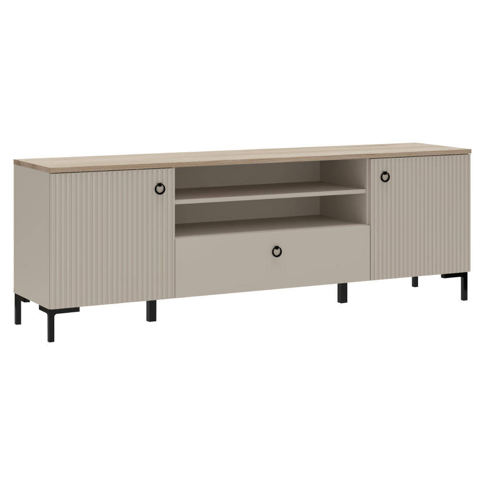 Masuta TV DOMCA 2D1S, gri Taupe/stejar silverjack