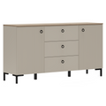 Comoda DOMCA 2D3S, gri-maroniu Taupe/stejar silverjack