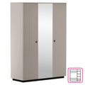 Dulap cu oglinda DOMCA 3D, gri-maroniu Taupe/stejar silverjack