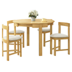 Set de sufragerie 1+4 DOMIO, lemn masiv, stejar deschis/bej
