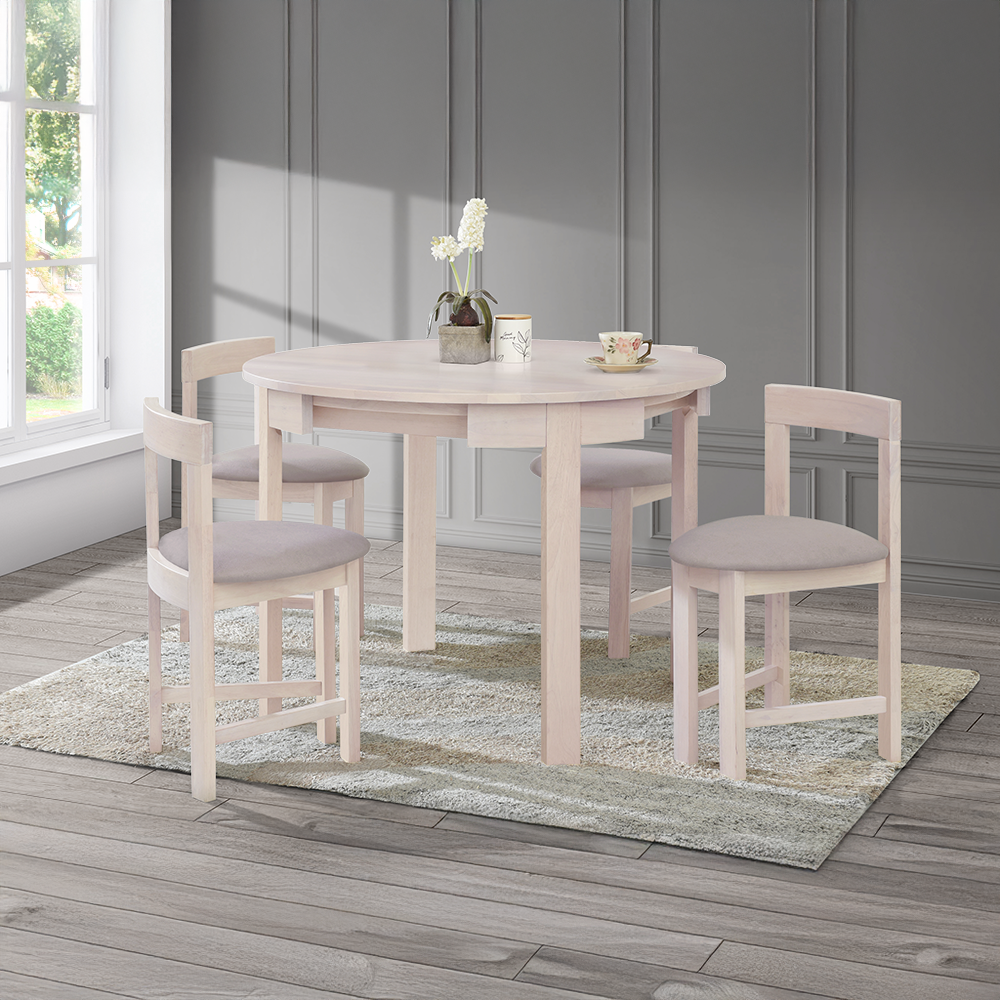Set dining DOMIO, alb / gri bej