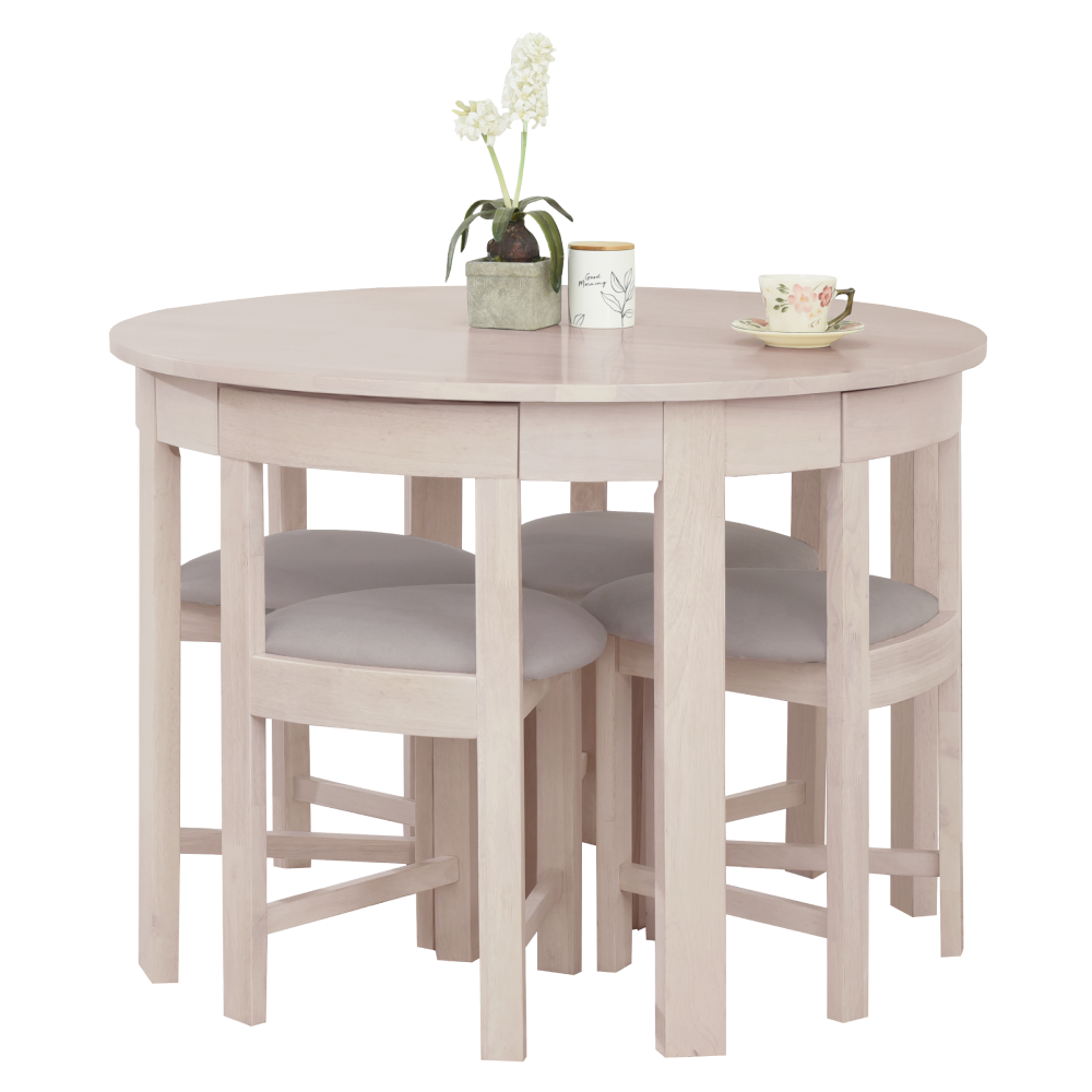 Set dining DOMIO, alb / gri bej