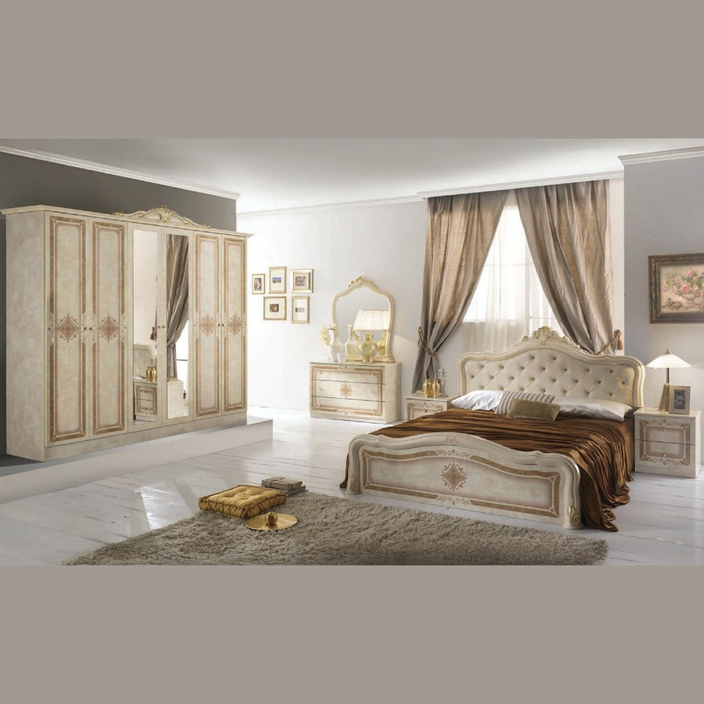 Dormitor complet Luisa Beige, bej, vedere din față