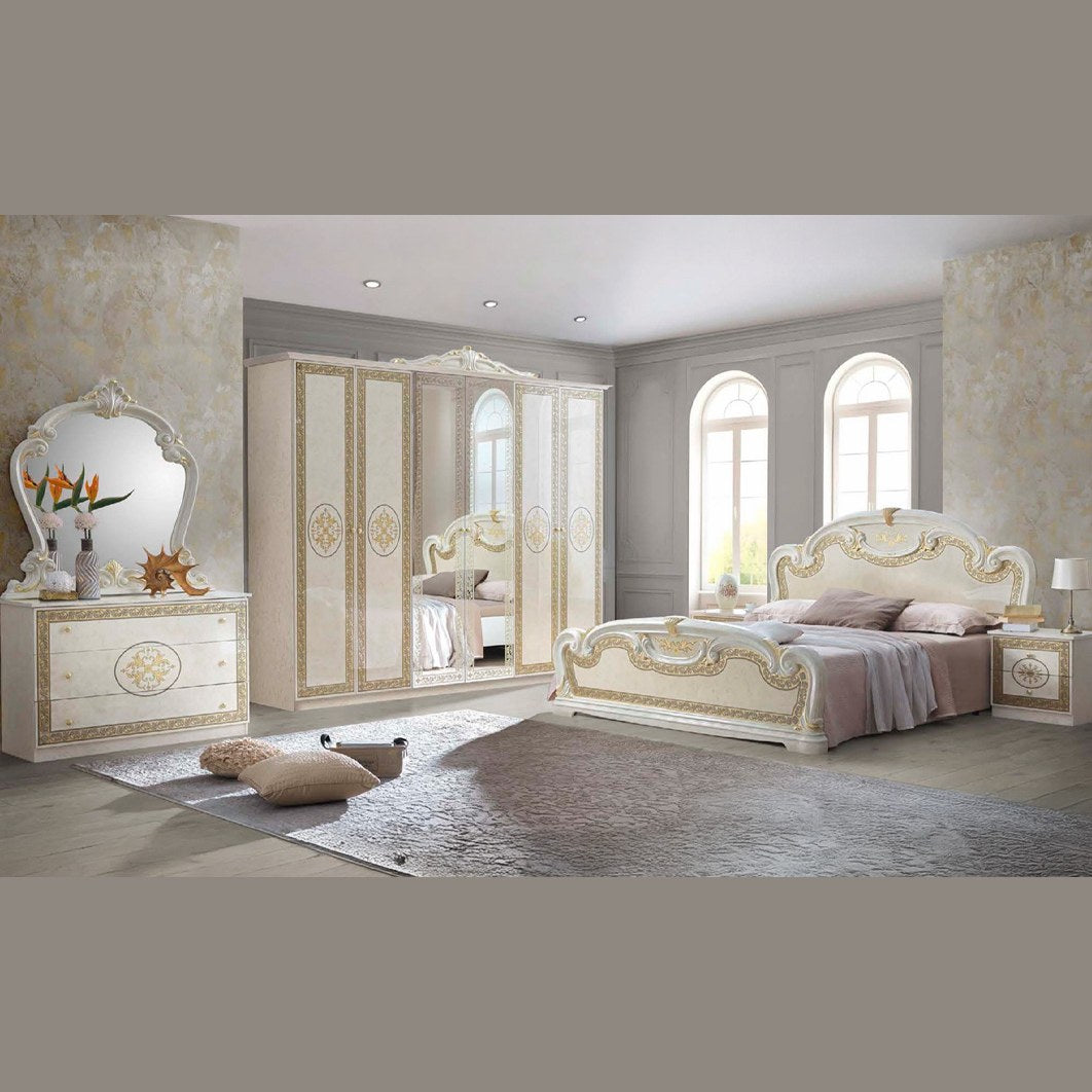 Dormitor complet Paloma Beige, bej, vedere din față