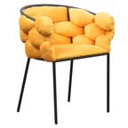 Fotoliu pentru sufragerie DOROTA, tesatura galbena Velvet/neagra