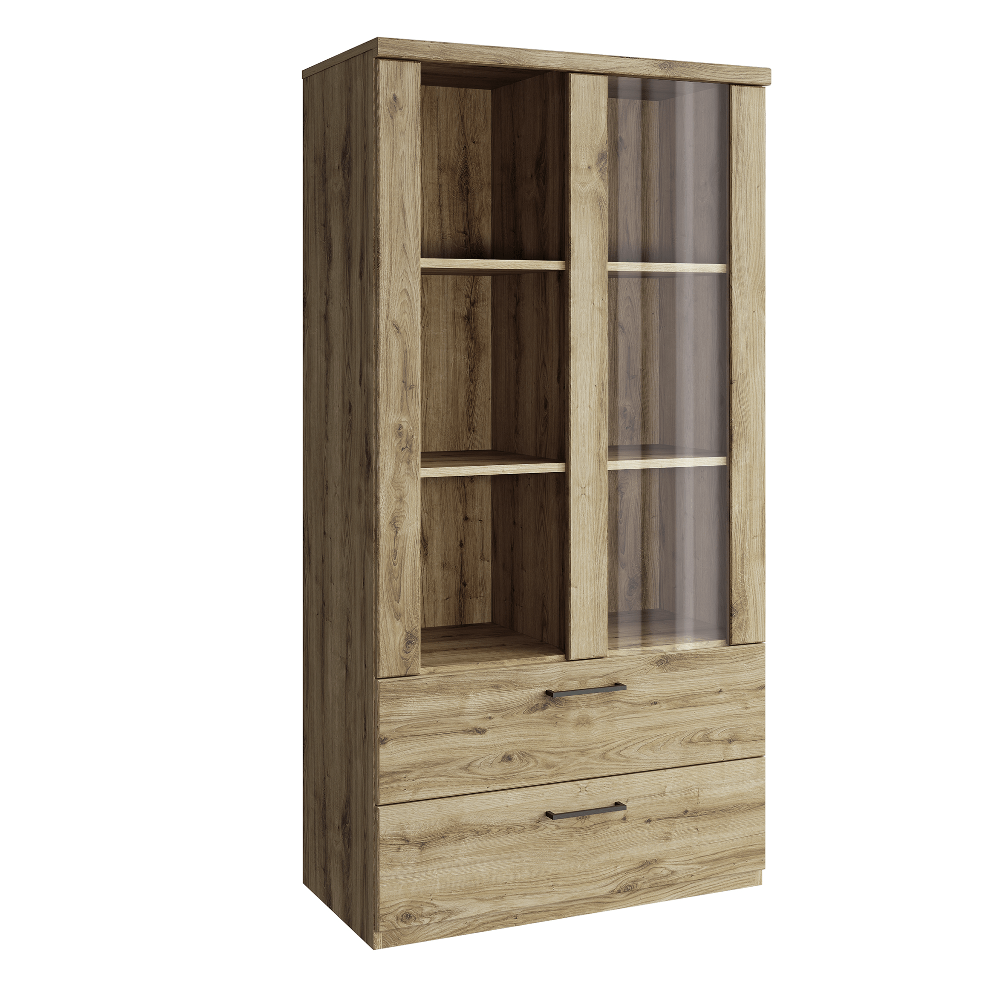 Vitrina joasa 1W2S DORSI, stejar navarra
