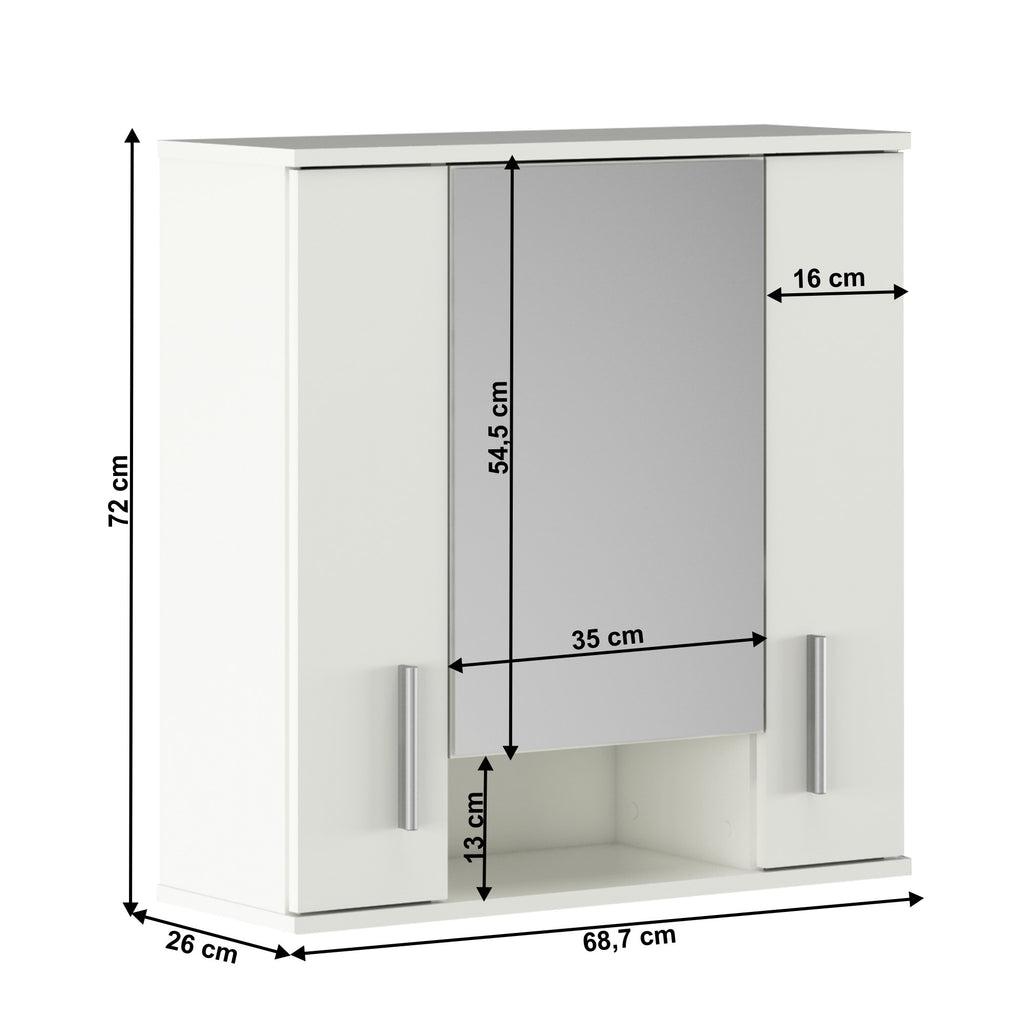 Dulap baie Lessy 01 – schiță cu dimensiuni