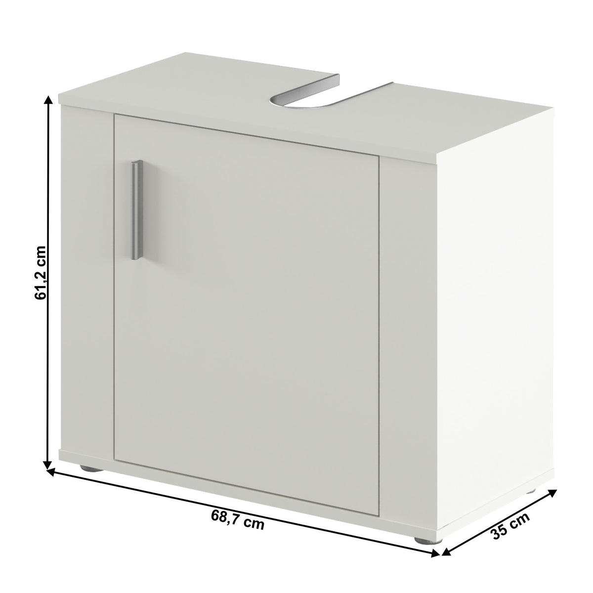 Dulap baie Lessy 02 – schiță cu dimensiuni