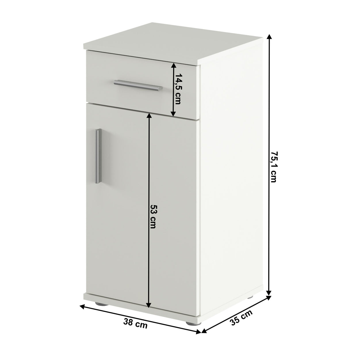 Dulap baie Lessy 03 – schiță cu dimensiuni