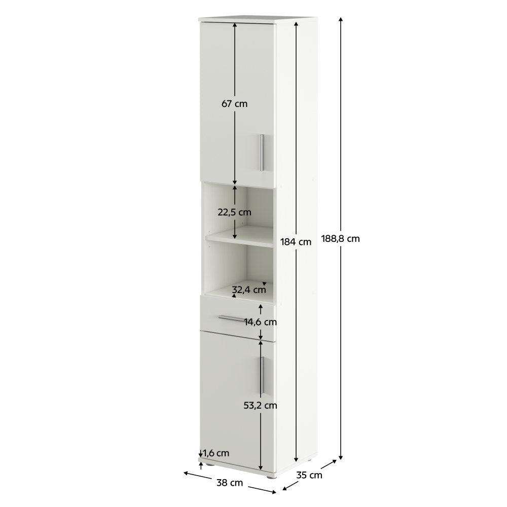 Dulap baie Lessy 05 – schiță cu dimensiuni