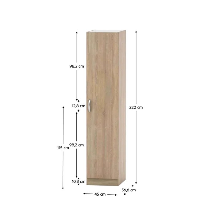 Dulap Betty 2 – schiță cu dimensiuni