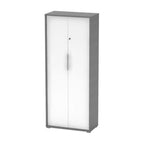 Dulap birou Rioma, alb și gri, vedere din față