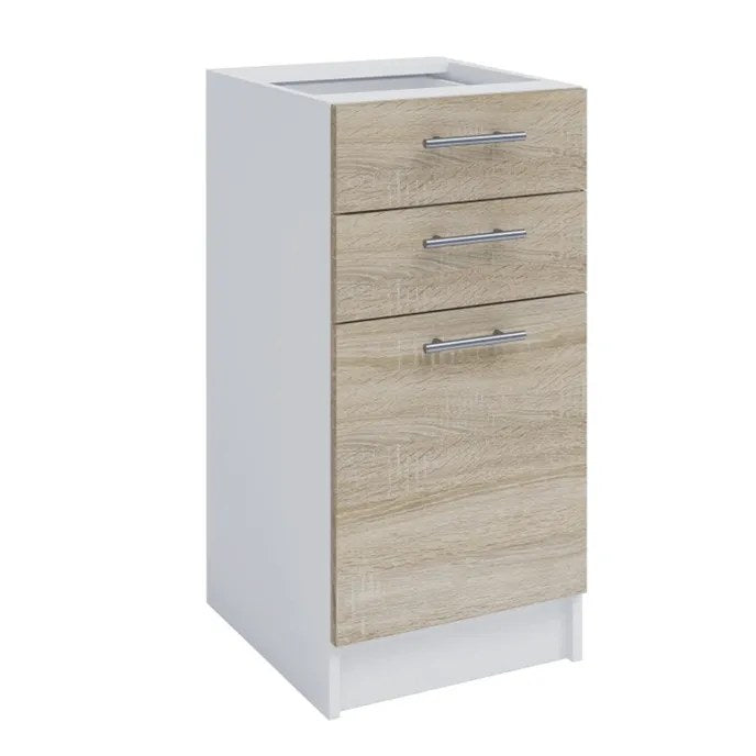 Dulap bucătărie 40SZ2, maro și alb, vedere din față
